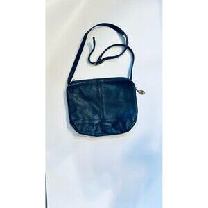 Genuine leather Stone mountain navy blue cross body purse A03